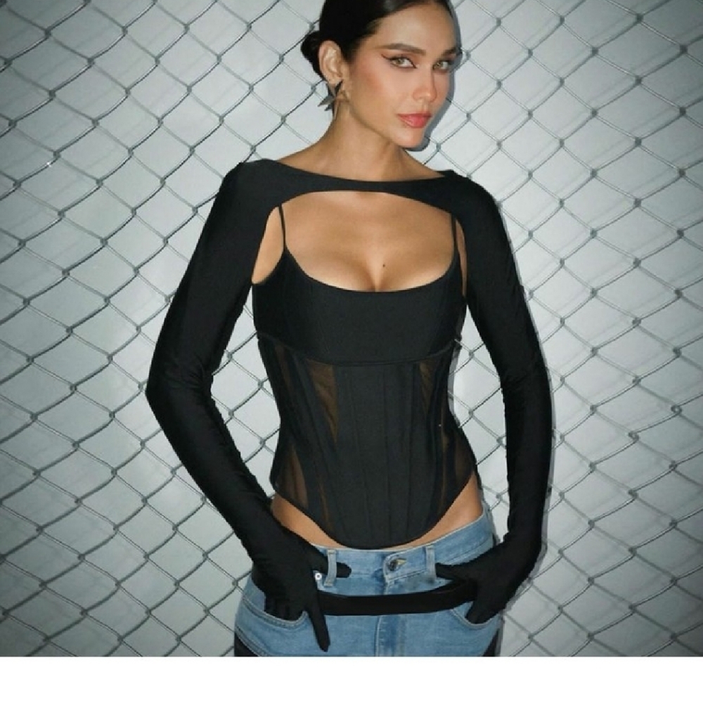 NIB!! Corset with collar and gloves wires in top